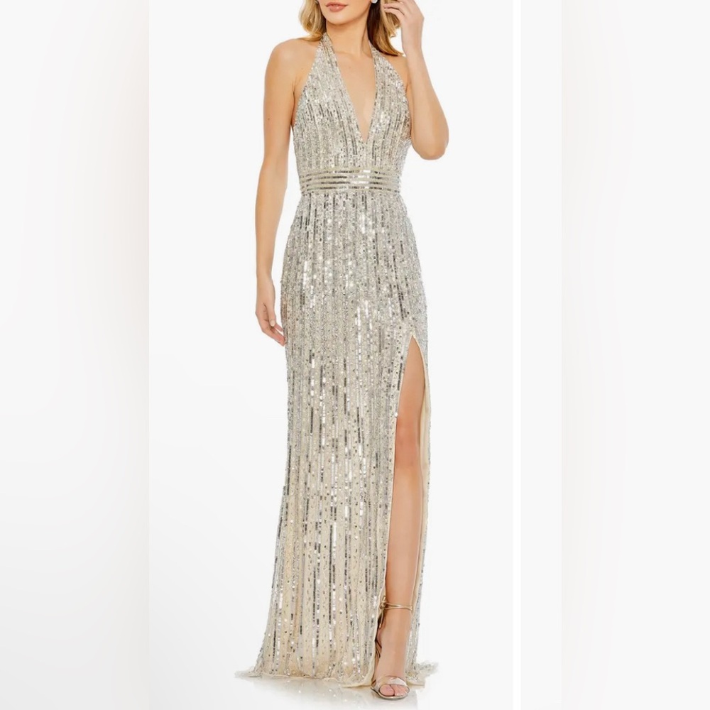 Like New Mac Duggal 5759 - EmbellishedHalter Trumpet Evening Gown Sz 6 $498
